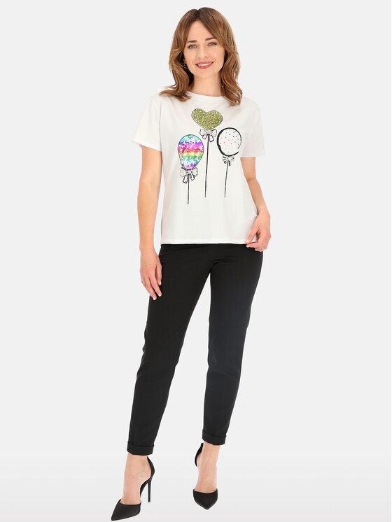 Perso Perso T-Shirt TCE245285F Bílá Regular Fit