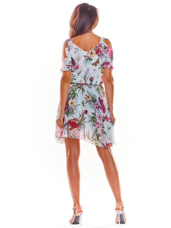 Awama Awama Sukienka letnia A295 Biały Basic Fit