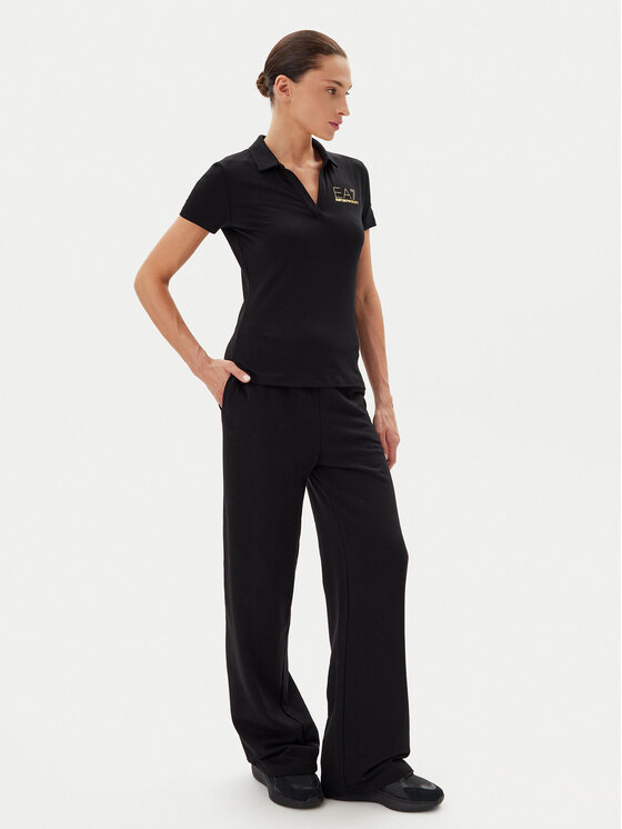 EA7 Emporio Armani EA7 Emporio Armani Тениска с яка и копчета 7W000266 AF12500 UC001 Черен Regular Fit