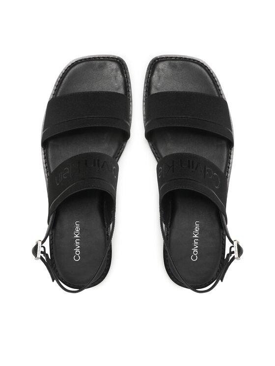 Calvin Klein Calvin Klein Sandály Squared Flat Sandal He HW0HW01496 Černá