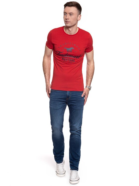 Mustang Mustang T-shirt AARON C PRINT Rosso Slim Fit