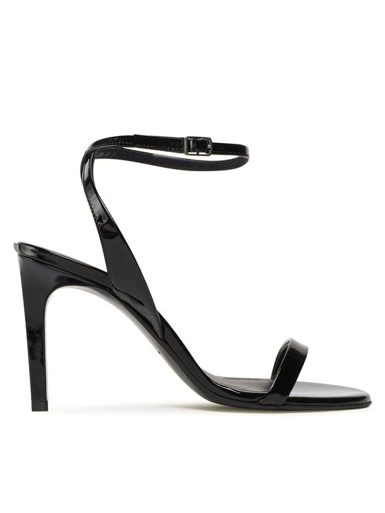 Calvin Klein Sandali Stilleto Sandal 90 - Patent HW0HW01632 Črna