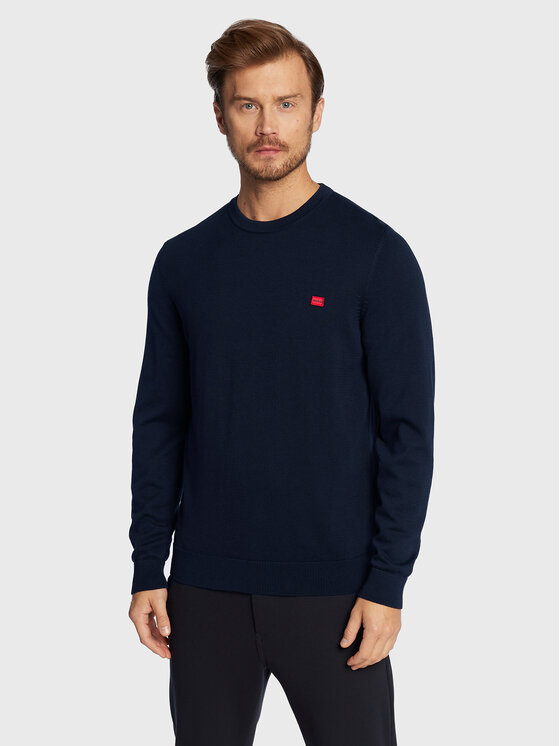 HUGO Hugo Sveter San Cassius-C1 50475083 Tmavomodrá Regular Fit