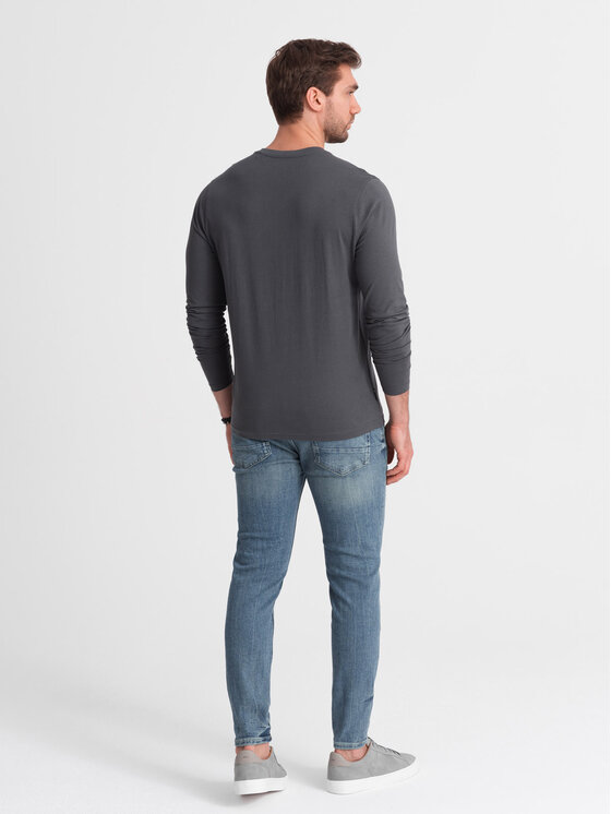 Ombre Ombre S dlouhým rukávem OM-LSBL-0108 Šedá Classic Fit