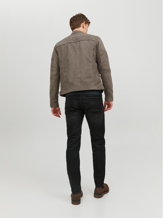 Jack & Jones Jack & Jones Bunda z imitácie kože Rocky 12147218 Sivá Regular Fit