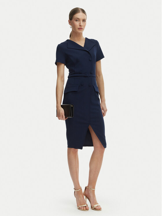 Rinascimento Rinascimento Abito da cocktail CFC0127893003 Blu scuro Slim Fit