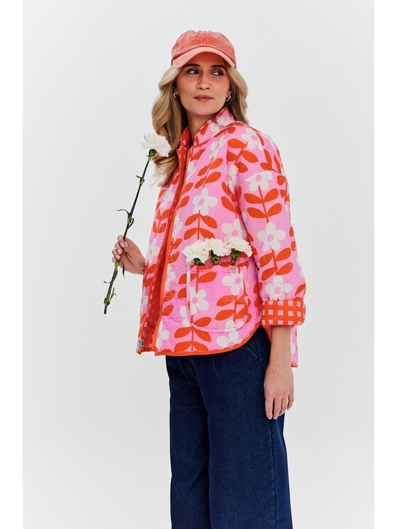 NAOKO NAOKO Kurtka przejściowa Peachy Bloom Różowy Regular Fit