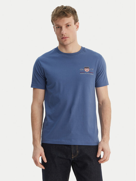 Gant Gant T-Shirt Archive Shield 2067004 Niebieski Regular Fit