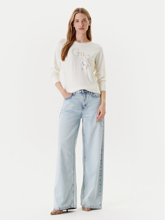 Guess Guess Sveter W5YR22 Z2NQ2 Écru Regular Fit