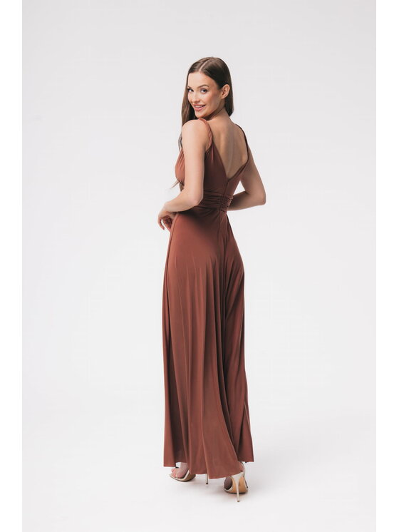 Aurora Aurora Sukienka koktajlowa Milo karmel Brązowy Feminine Fit