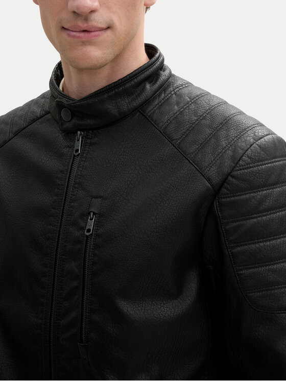 Tom Tailor Tom Tailor Geacă din imitație de piele 1044100 Negru Regular Fit