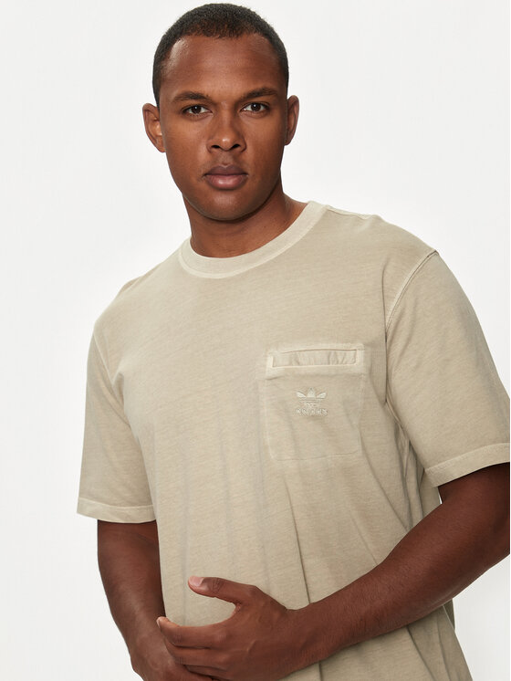 adidas adidas T-krekls Trefoil Essentials+ IS1763 Bēšs Regular Fit