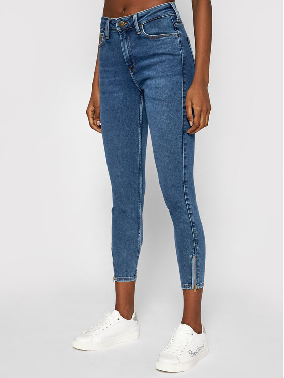 Lee Džínsy Scarlett L31BNCXY 112107039 Tmavomodrá Skinny Fit
