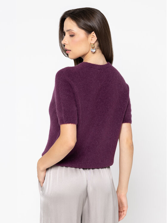 Miss LK Miss LK Sweter MISSLKB Bordowy Regular Fit