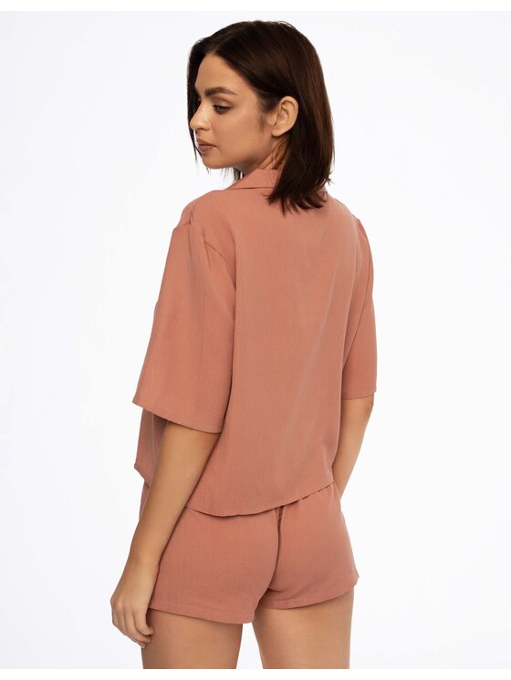 Esotiq Esotiq Piżama 41493-39X Różowy Regular Fit