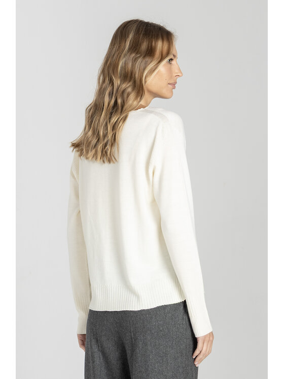 Deni Cler Milano Deni Cler Milano Sweter T-DC-S474-E5-90-10-1 Biały Regular Fit