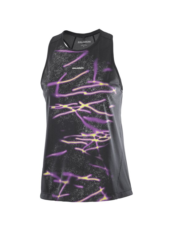 Salomon Salomon Koszulka techniczna SHAKEout CORE GRAPHIC TANK GFX Czarny Regular Fit