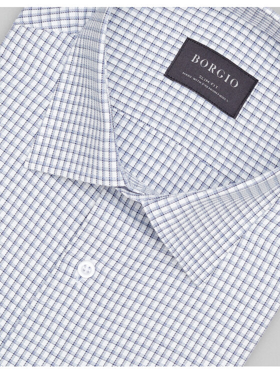 Borgio Borgio Koszula 00454 Granatowy Slim Fit