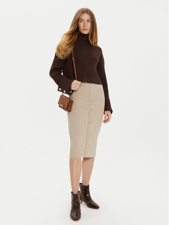 ViCOLO ViCOLO Φούστα midi 55017S Μπεζ Regular Fit