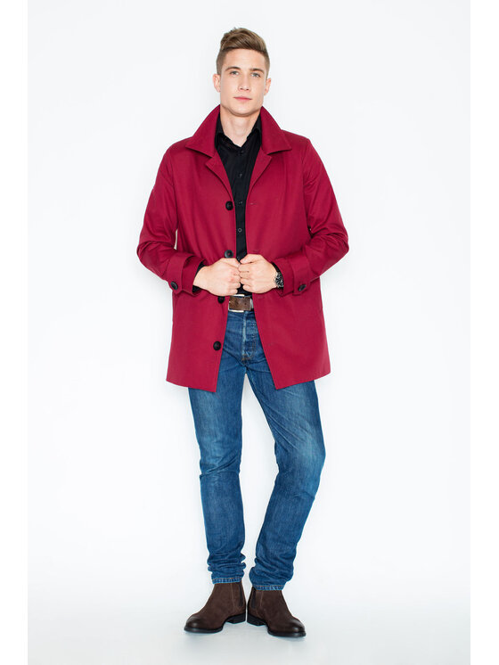 Visent Visent Cappotto di transizione V028 Bordeaux Regular Fit