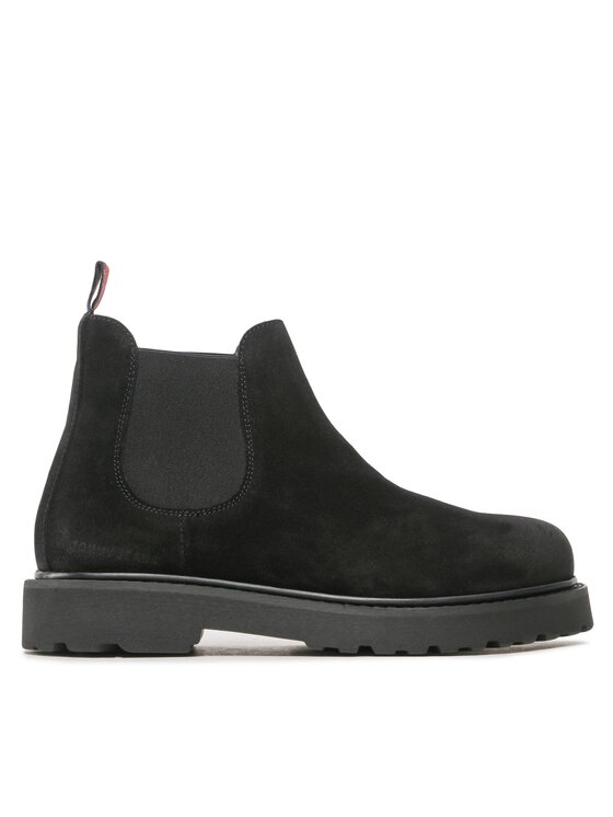 Tommy Jeans Gležnjarji Chelsea Tommy Jeans Suede Boot EM0EM01205 Črna