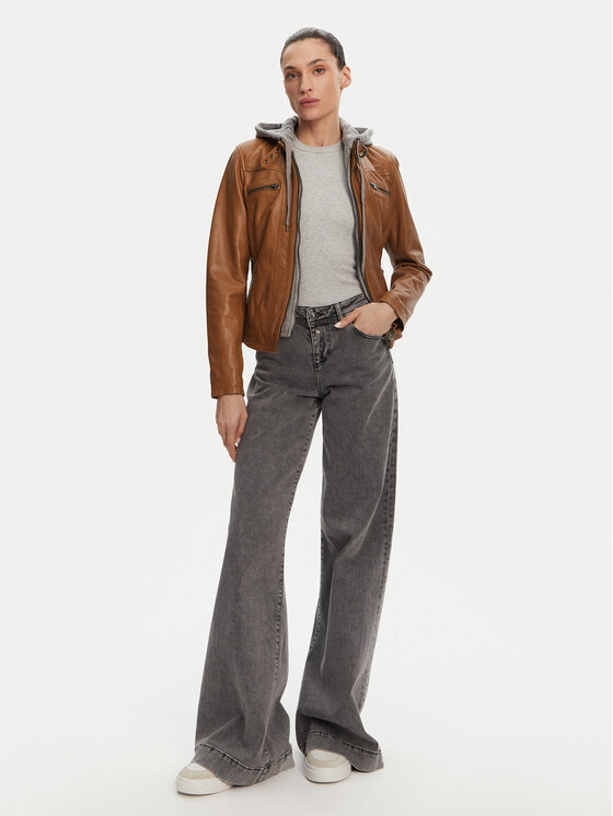 Serge Pariente Serge Pariente Usnjena jakna 77040 Rjava Regular Fit