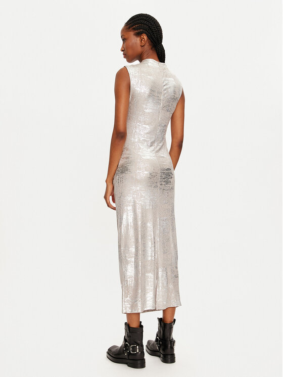 Vila Vila Cocktail obleka 14100142 Srebrna Regular Fit