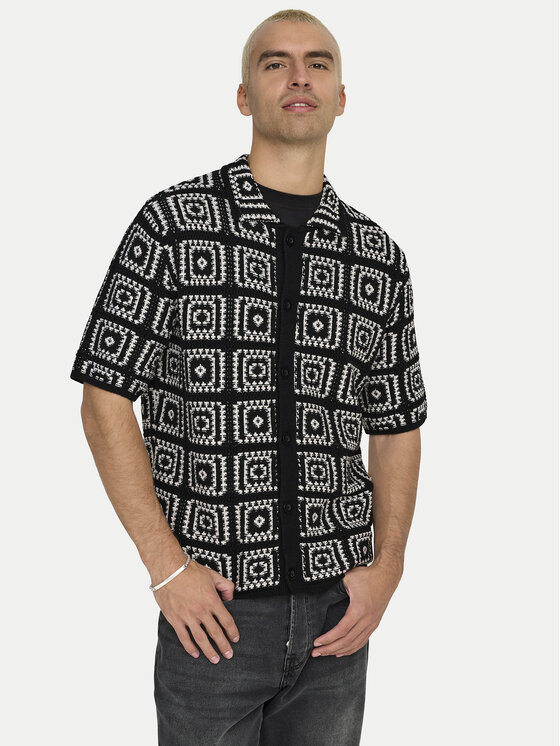Only & Sons Only & Sons Koszula Bart 22033329 Czarny Relaxed Fit