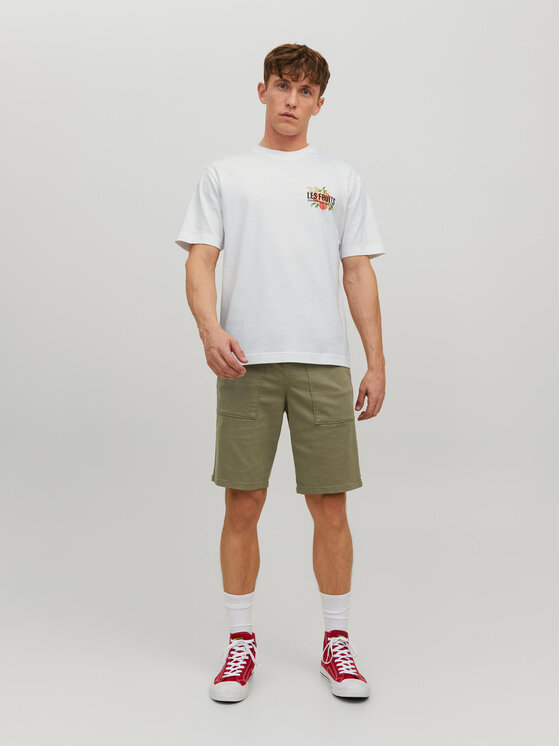 Jack&Jones Jack&Jones Marškinėliai Flores 12228776 Balta Loose Fit