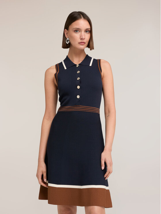 Motivi Motivi Abito da cocktail 7683W001585N0Z4 Blu Flared Fit