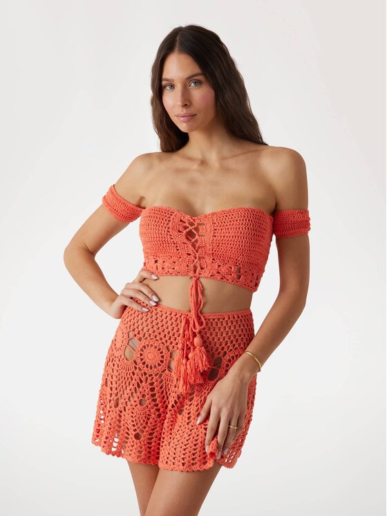Guess Guess Top 173873 Pomarańczowy Classic Fit