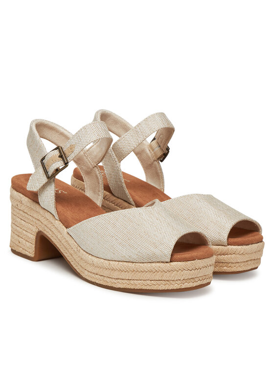 Toms Toms Еспадрильї Isla Peep Toe 10021977 Écru