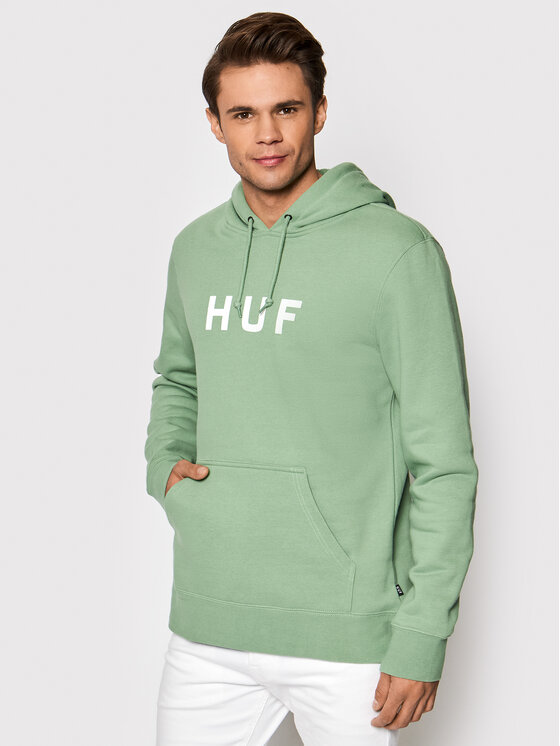 HUF Džemperis Essentials Og Logo PF00099 Žalia Regular Fit