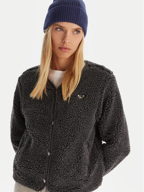 Roxy Roxy Fleecejacke Iconic Town ERJPF03229 Grau Regular Fit