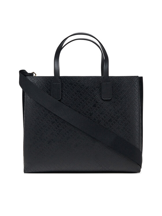 Tommy Hilfiger Tommy Hilfiger Torebka Th Distinct Satchel Mono AW0AW17174 Czarny
