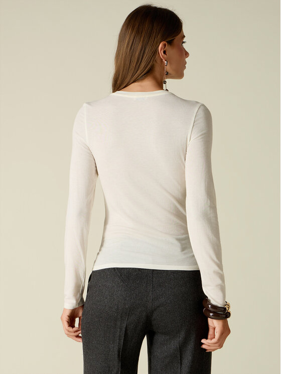 Oltre Oltre T-Shirt G079J004691N021 Biały Regular Fit