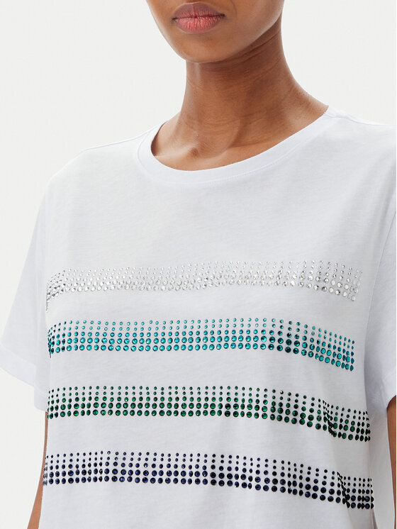 Marella Marella T-shirt Foglia 2515971042 Bianco Regular Fit