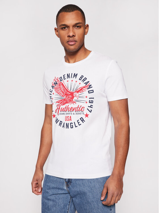 Wrangler Wrangler T-shirt Classic Americana W7AHD3989 112131341 Bianco Regular Fit