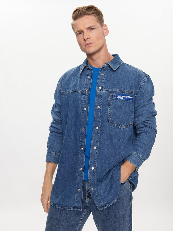 Karl Lagerfeld Jeans cămașă de blugi 231D1602 Albastru Regular Fit