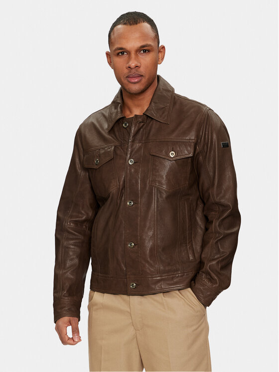Veste jean marron clearance
