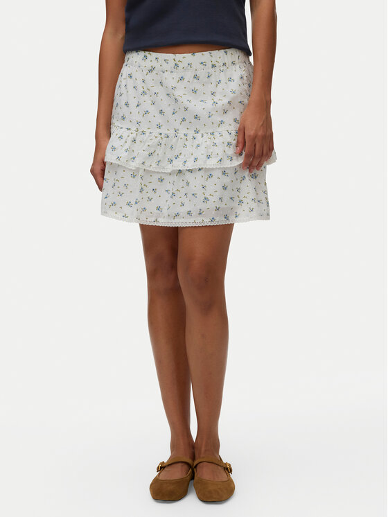Vero Moda Fustă mini Trine 10342736 Alb Regular Fit
