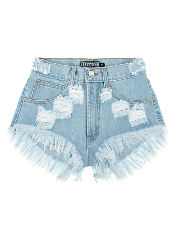 MissDenim MissDenim Džínsové šortky High Waist Modrá Regular Fit