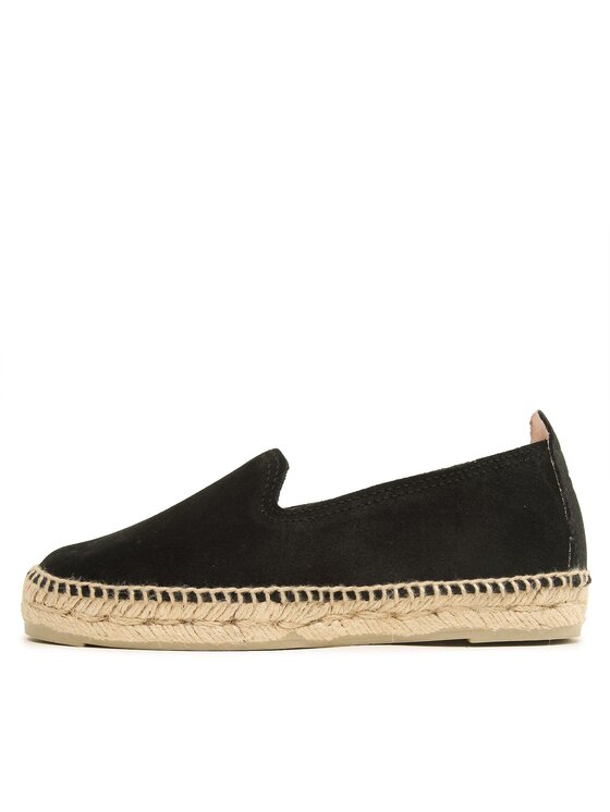 Manebi Manebi Espadrile Suede Flat Espadrilles Negru