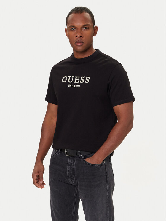 Guess Guess Tricou M5BI09 K8FQ4 Negru Regular Fit
