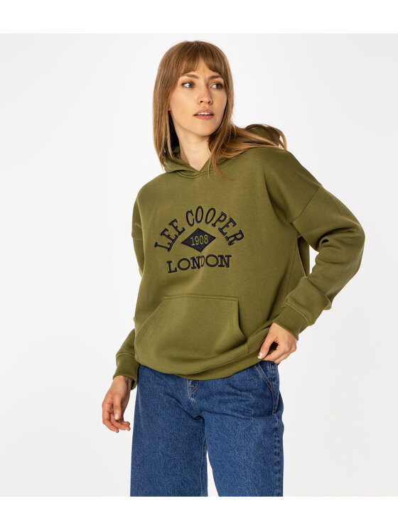 Lee Cooper Lee Cooper Bluza LOGO Zielony Regular Fit