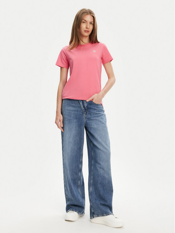 Guess Jeans Guess Jeans Тишърт W4YI10 J1314 Розов Regular Fit