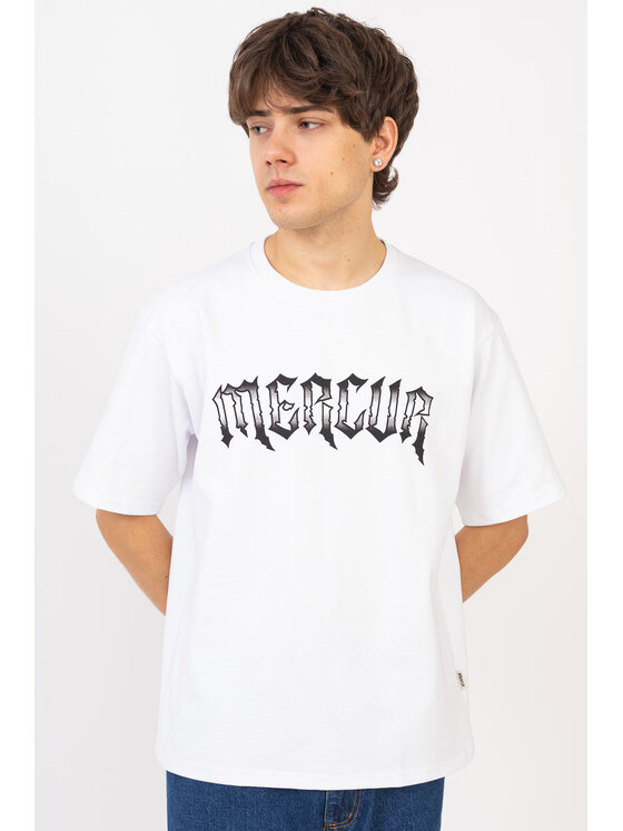 Mercur Mercur T-Shirt Gothic Biały Comfortable Fit