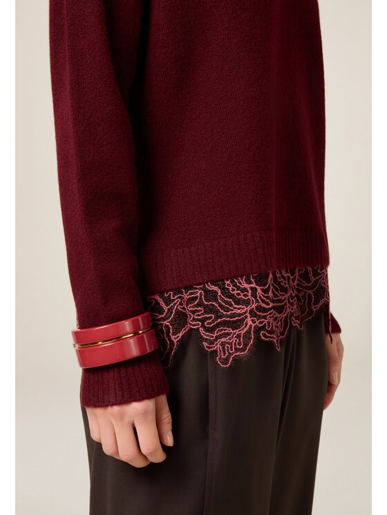 Oltre Oltre Maglione M141J005449N036 Bordeaux Baggy Fit