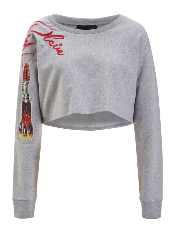 PHILIPP PLEIN PHILIPP PLEIN Bluza 30821 Szary Regular Fit