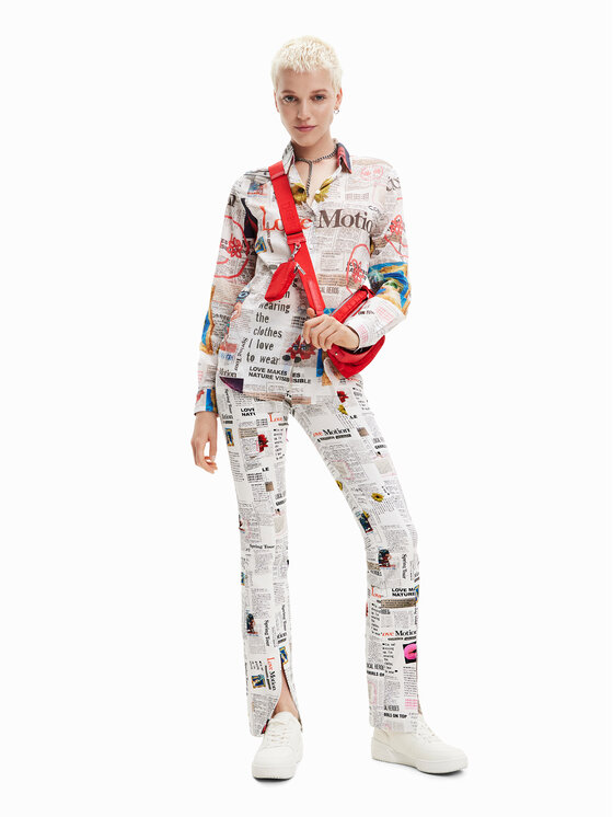 Desigual Desigual Koszula Newspaper 23SWCW24 Kolorowy Regular Fit